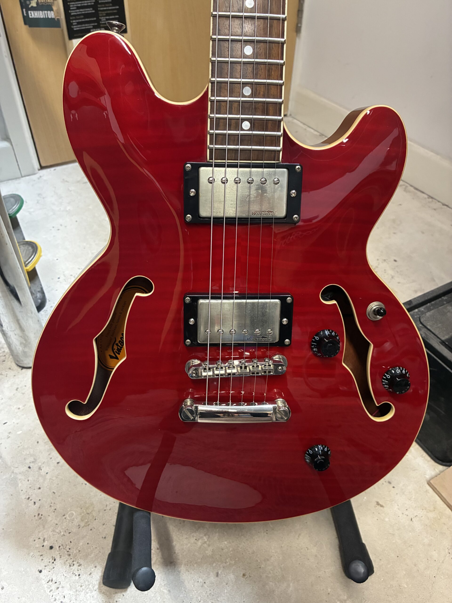 An image of a newly repaired guitar